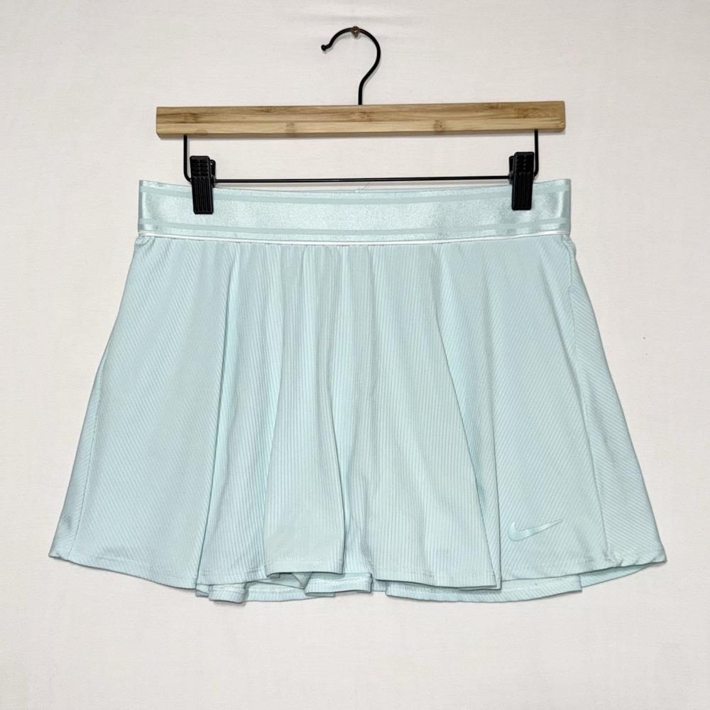 Nike Tennis Skort Womens Size Large Aqua Blue Dri Fit Athletic Activewear Skirt